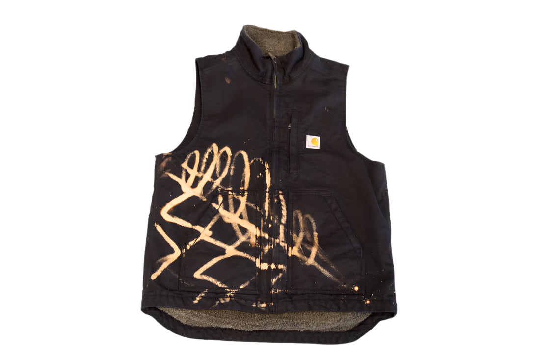 Sleeveless Rugged Outerwear Vest rizzed by Guez - Barb Wire / Dawg - Adults Small