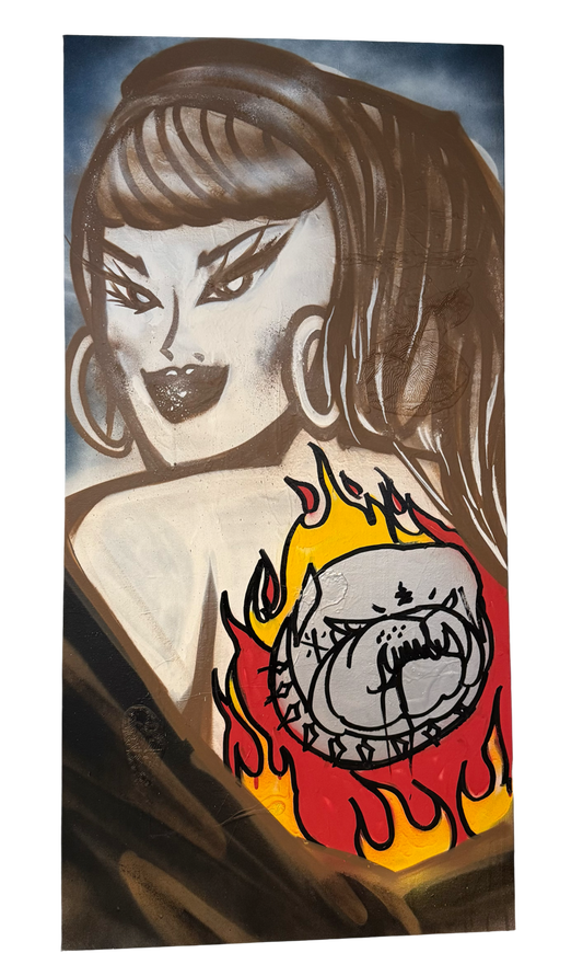 "Spraypainted Chicana with Dawg Tattoo" Tagged by Guez