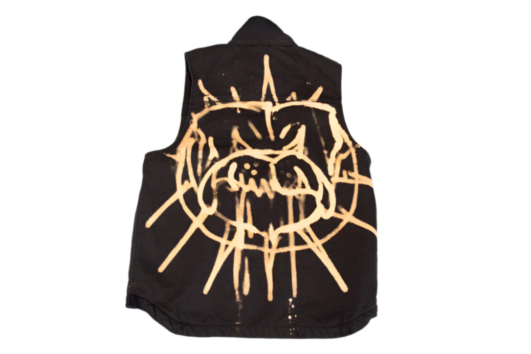 Sleeveless Rugged Outerwear Vest rizzed by Guez - Barb Wire / Dawg - Adults Small