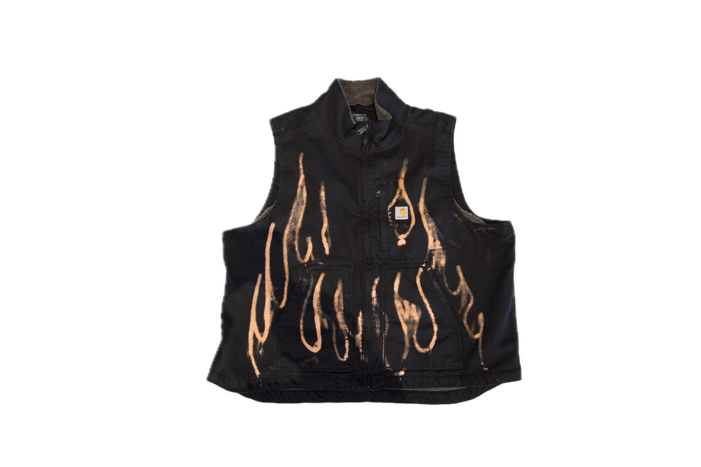 Sleeveless Rugged Outwear Vest rizzed by Guez - Flames / Triple Dawg - Adults Small