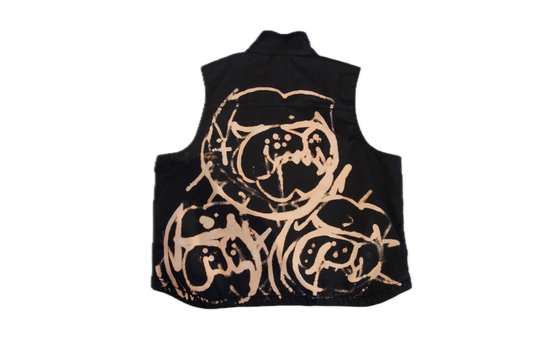 Sleeveless Rugged Outwear Vest rizzed by Guez - Sparkle / Dawg on fire - Adults Small