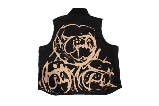 Sleeveless Rugged Outwear Vest rizzed by Guez - Flames / Triple Dawg - Adults Small