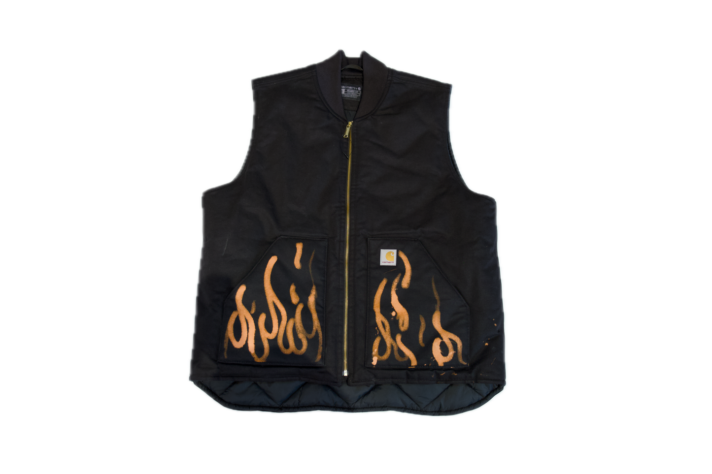 Sleeveless Rugged Outwear Vest rizzed by Guez - Flames / Rossi on Dawg - Adults Extra Large