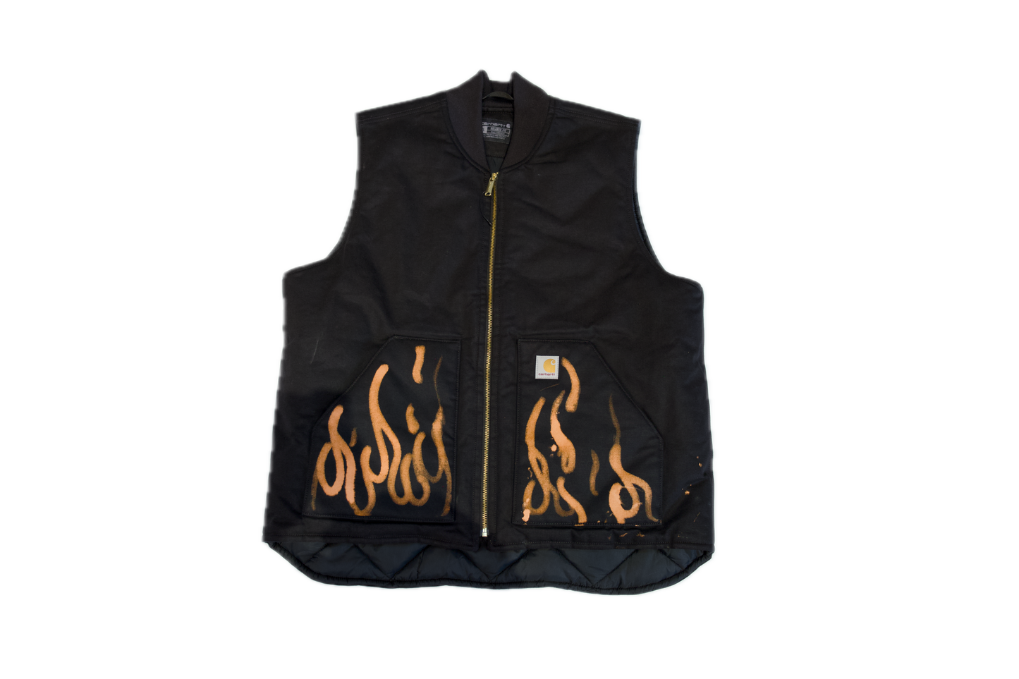 Sleeveless Rugged Outwear Vest rizzed by Guez - Flames / Dawg - Adults Extra Large