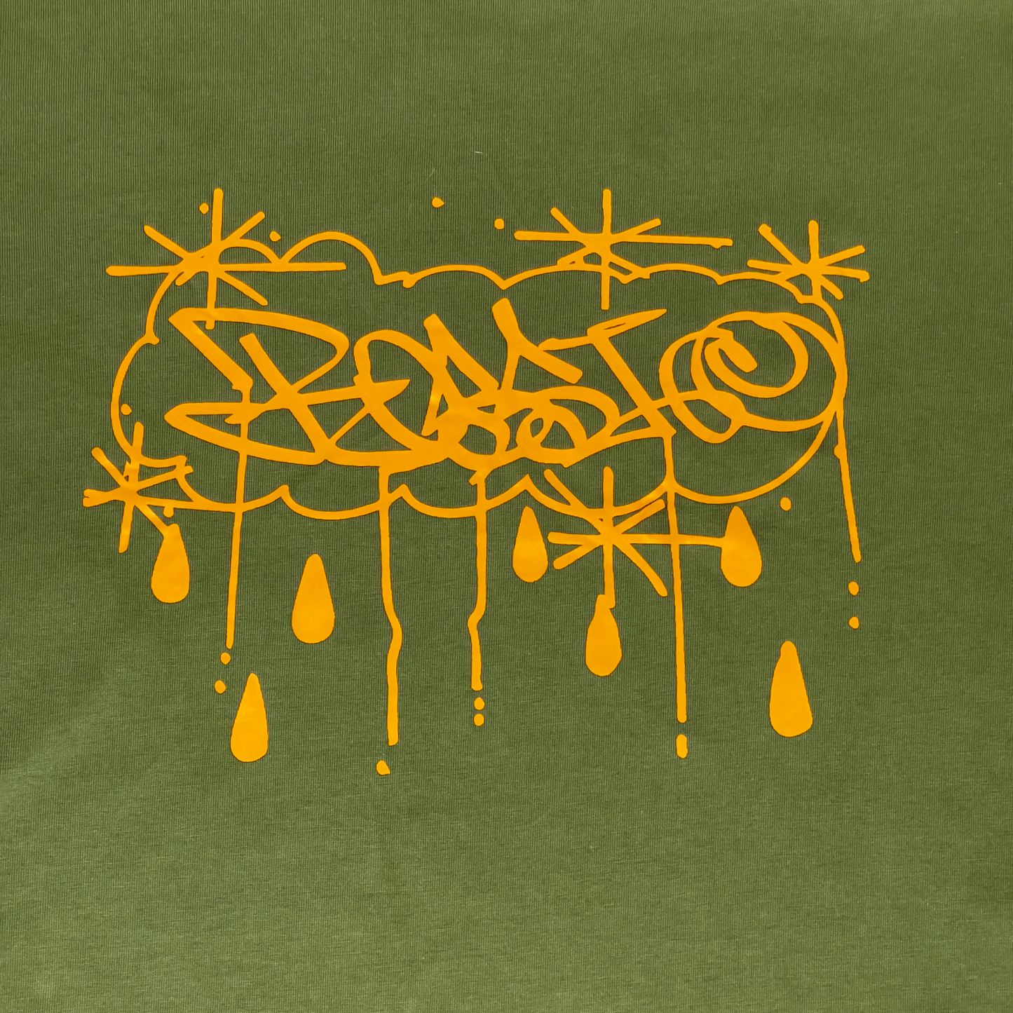 Crew Neck T-Shirt - Rossi Tag - Green / Orange