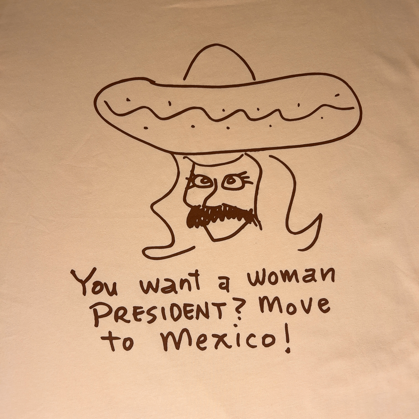 Crew Neck T-Shirt - Mexican President - Beige