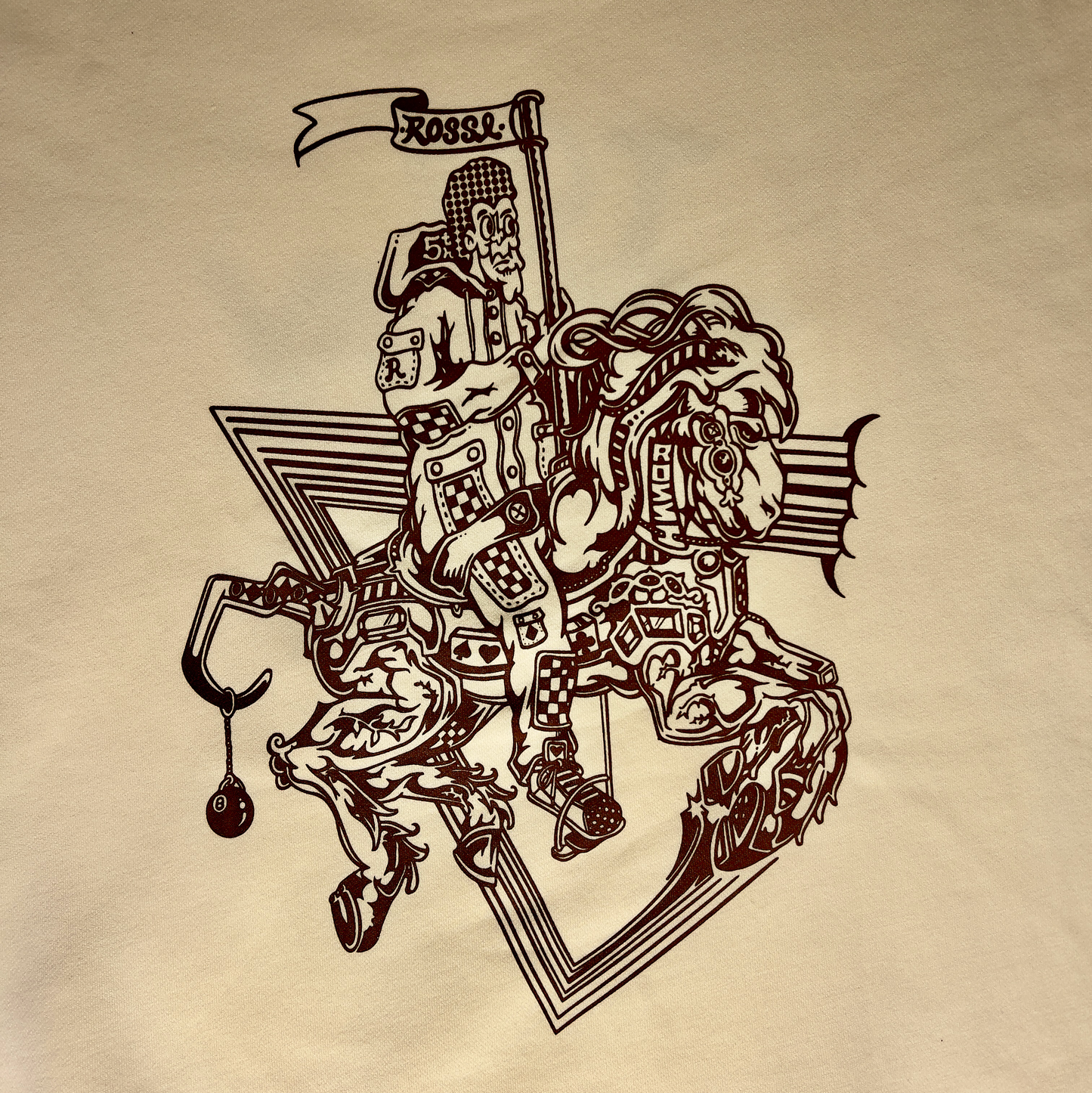 Crew Neck Pull Over - "I <3 the bay" & Carrousel Horse Rider - Beige