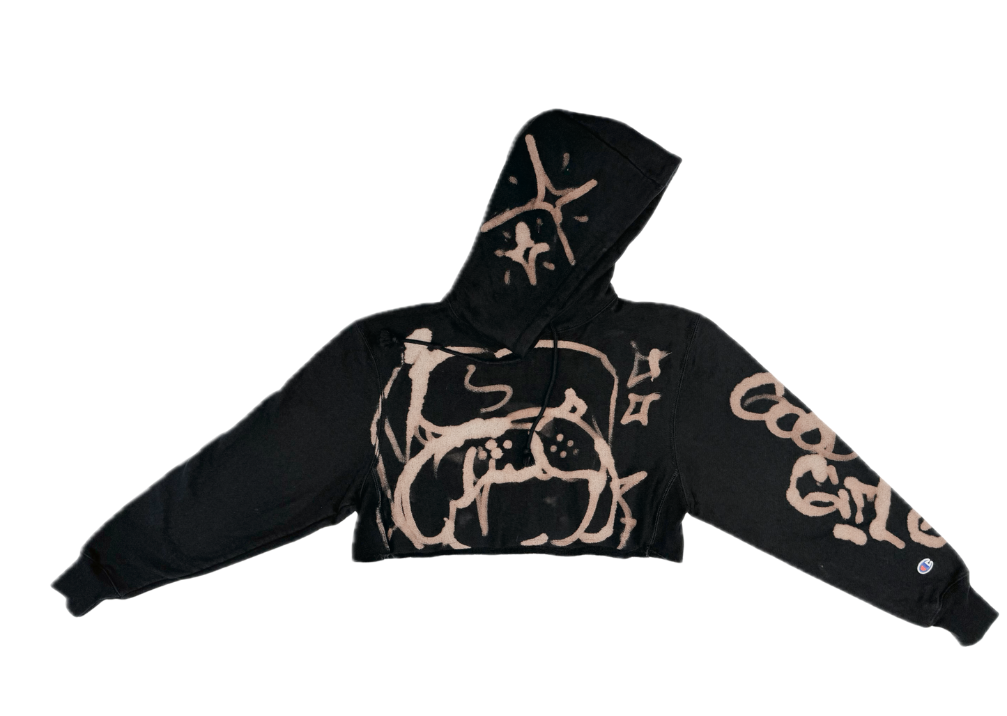 Crop top Hoodie Rizzed by Guez -Sparkle/Dog (S)