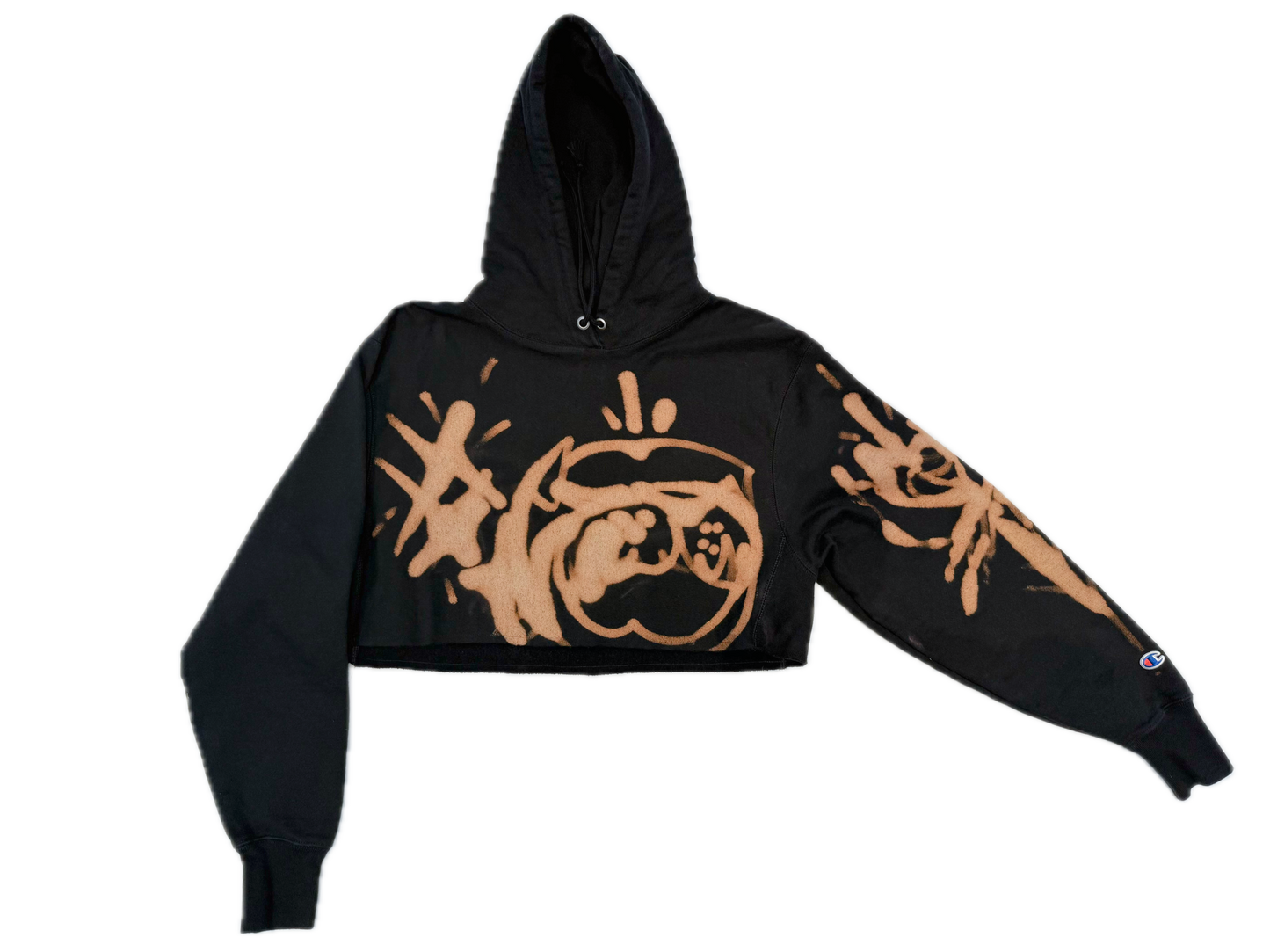 Crop top Hoodie Rizzed by Guez -Sparkle/Dog (S)