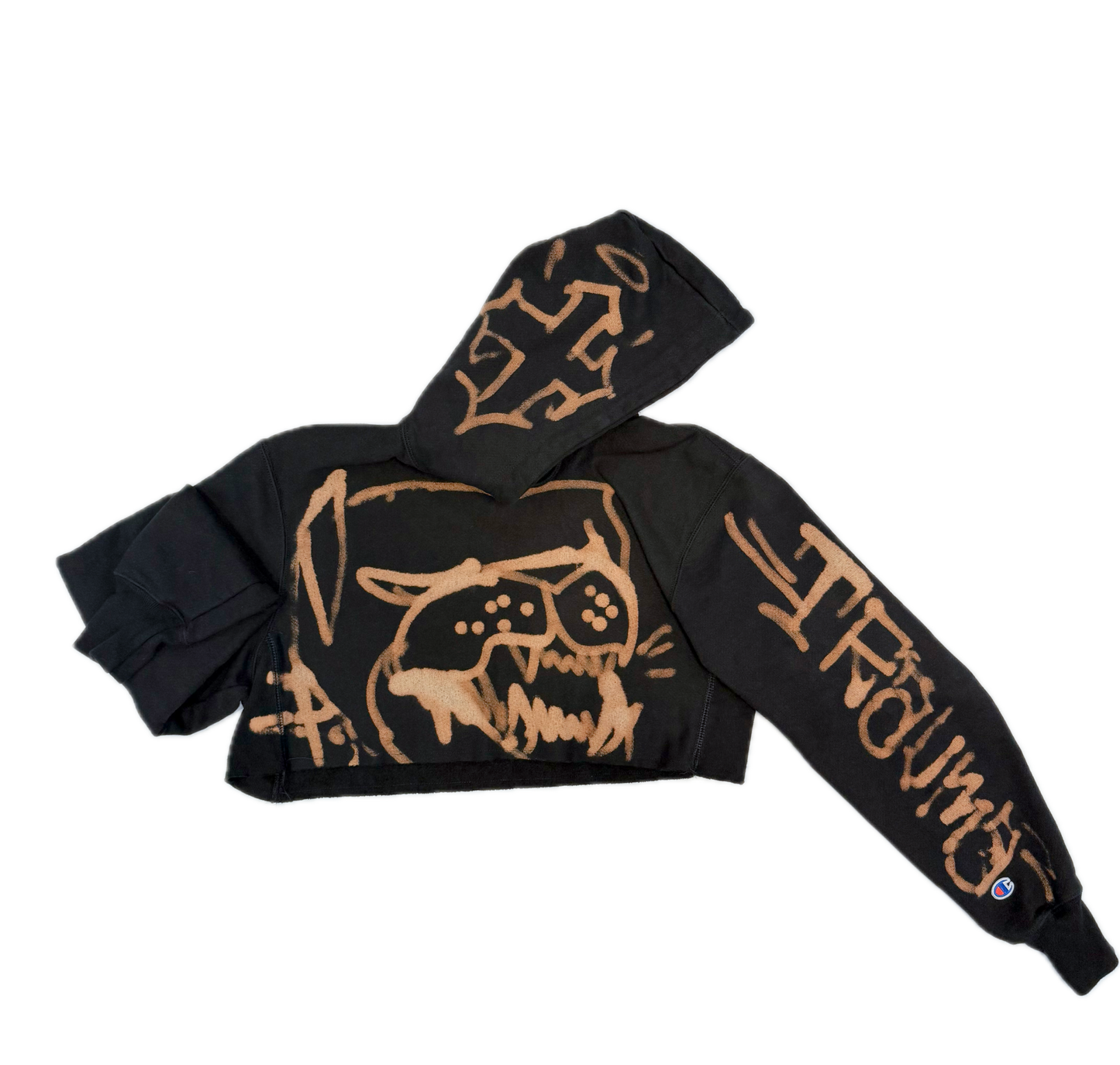 Crop Top Hoodie rizzed by Guez - Dawg/Cross (S)