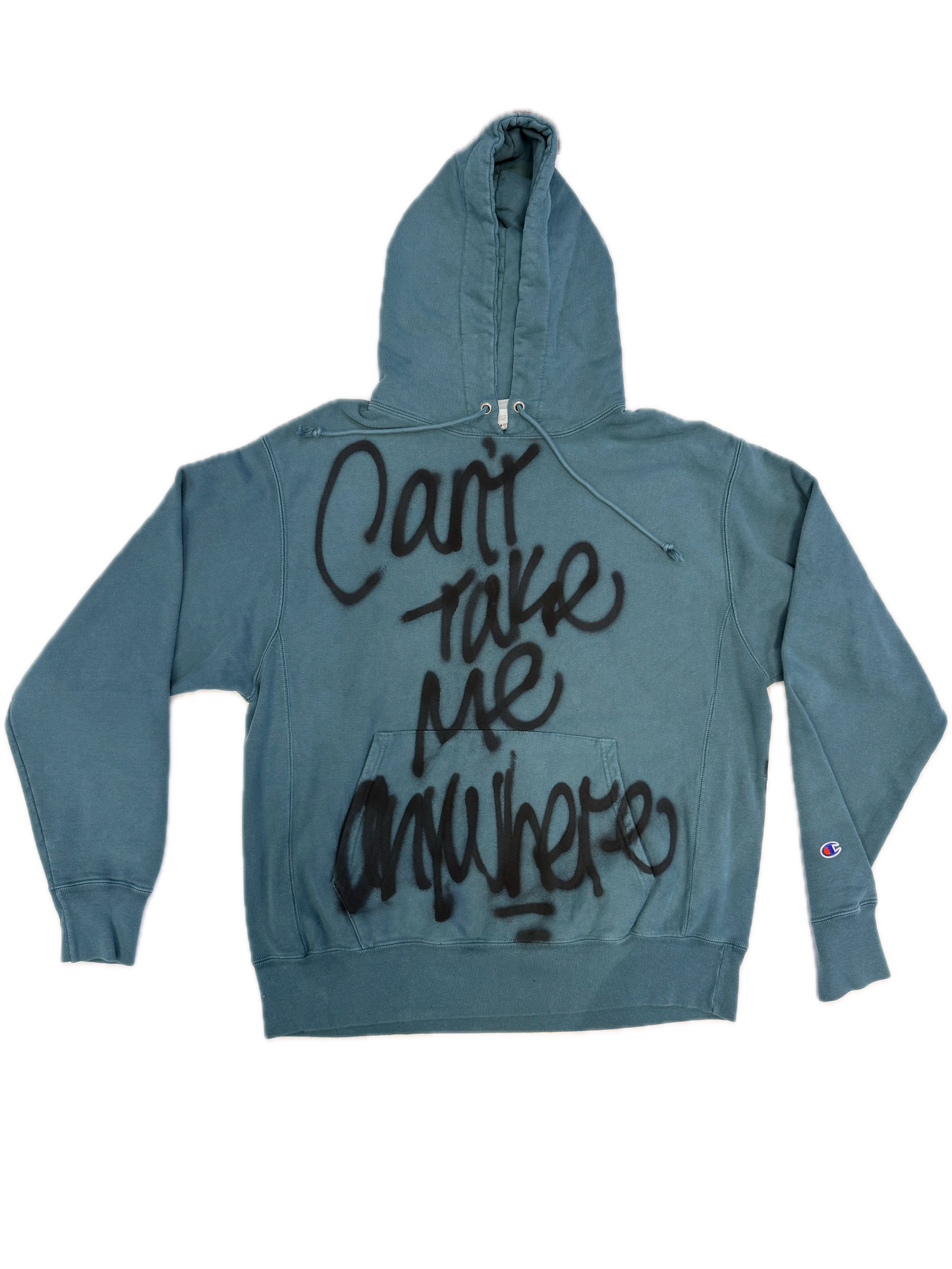 Hoodie rizzed by Guez - Can't take me anywhere - Gray - Adults Large