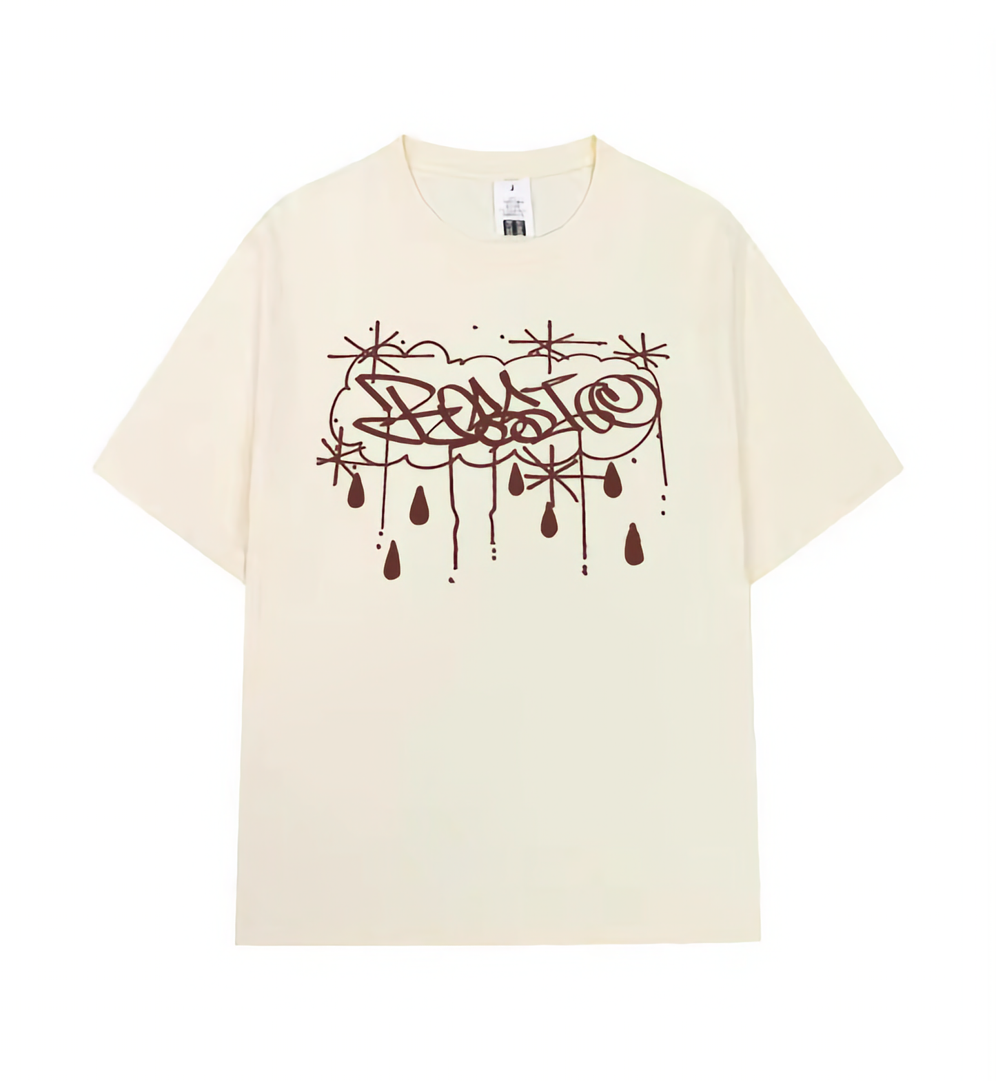 Crew Neck T-Shirt - Rossi Tag - Beige