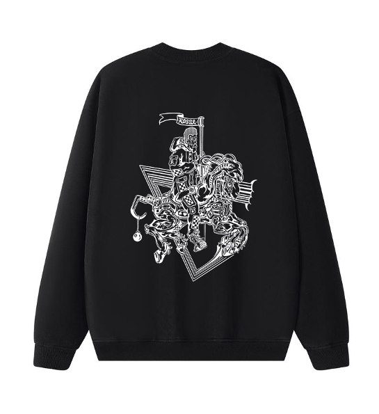 Crew Neck Pull Over - I <3 the bay & Carrousel Horse Rider - Black