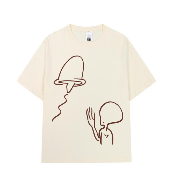 Crew Neck Tee - UFO - Beige