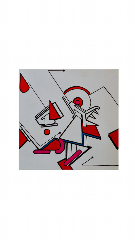"Red and White Mixed Media" Johnny Ace Original