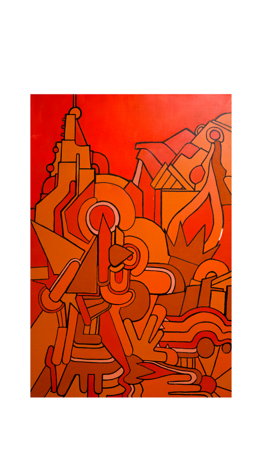 "Red Mixed Media" Johnny Ace Original