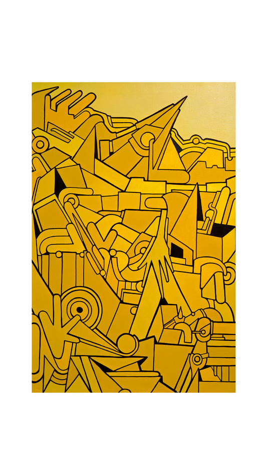 "Yellow Mixed Media" Johnny Ace Original