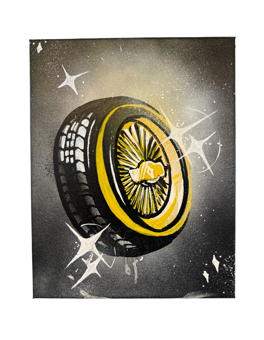 "Spraypainted Tire" Tagged by Guez