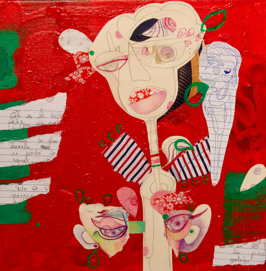 "Red Doodle Collage" Adriana Barrera Original