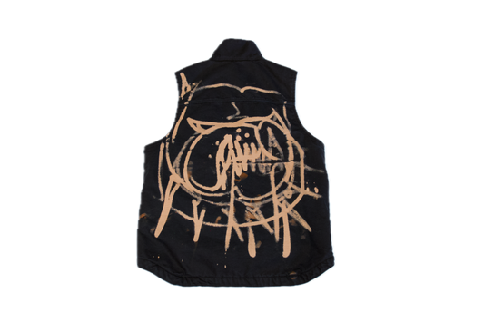 Sleeveless Rugged Outwear Vest rizzed by Guez - Flames / Dawg - Adults Extra Large