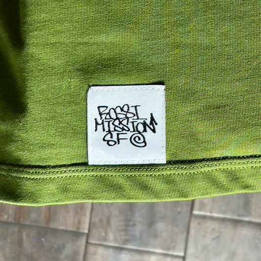 Crew Neck Tee - Colorful Portrait - Green / Orange