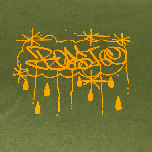 Crew Neck T-Shirt - Rossi Tag - Green / Orange