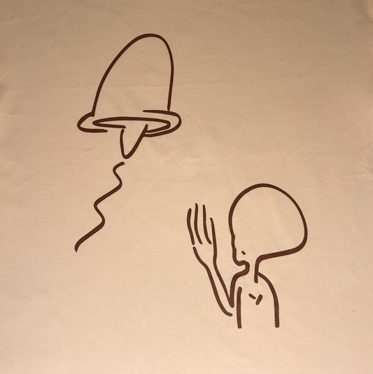 Crew Neck Tee - UFO - Beige