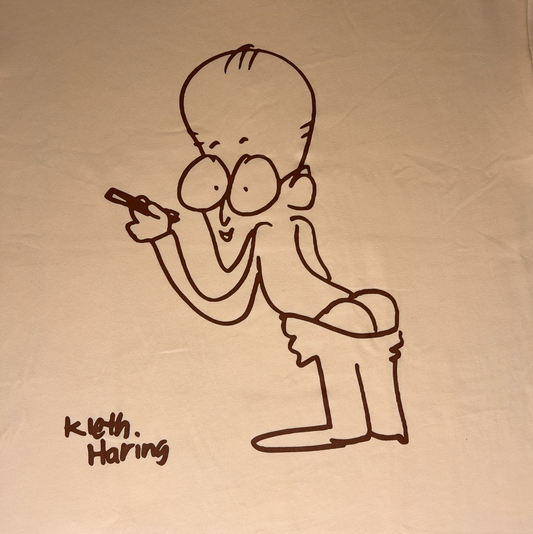 Crew Neck T-Shirt - Kieth Haring - Beige