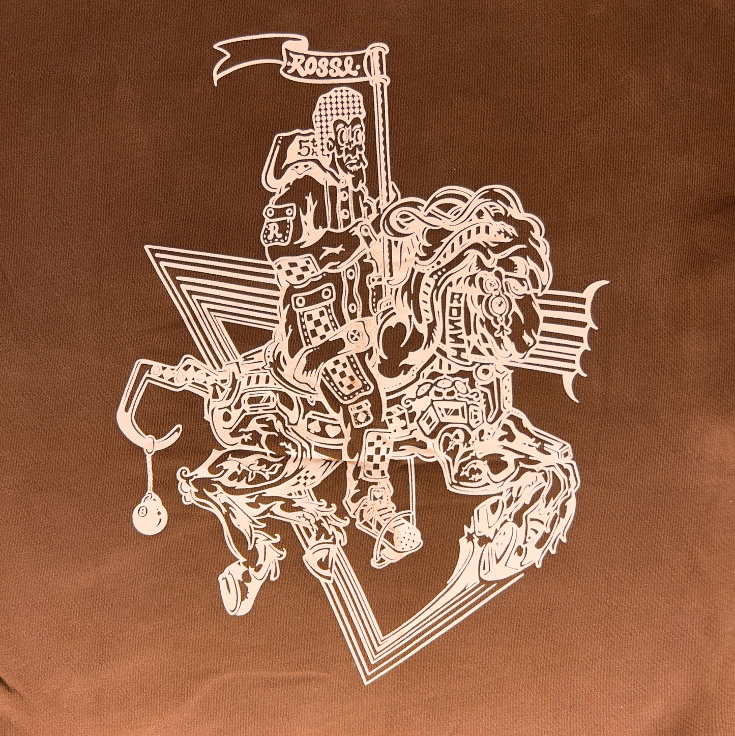 Crew Neck Pull Over - "I <3 the bay" & "Carrousel"Horse Rider - Brown
