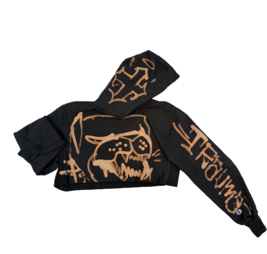 Crop Top Hoodie rizzed by Guez - Dawg/Cross (S)