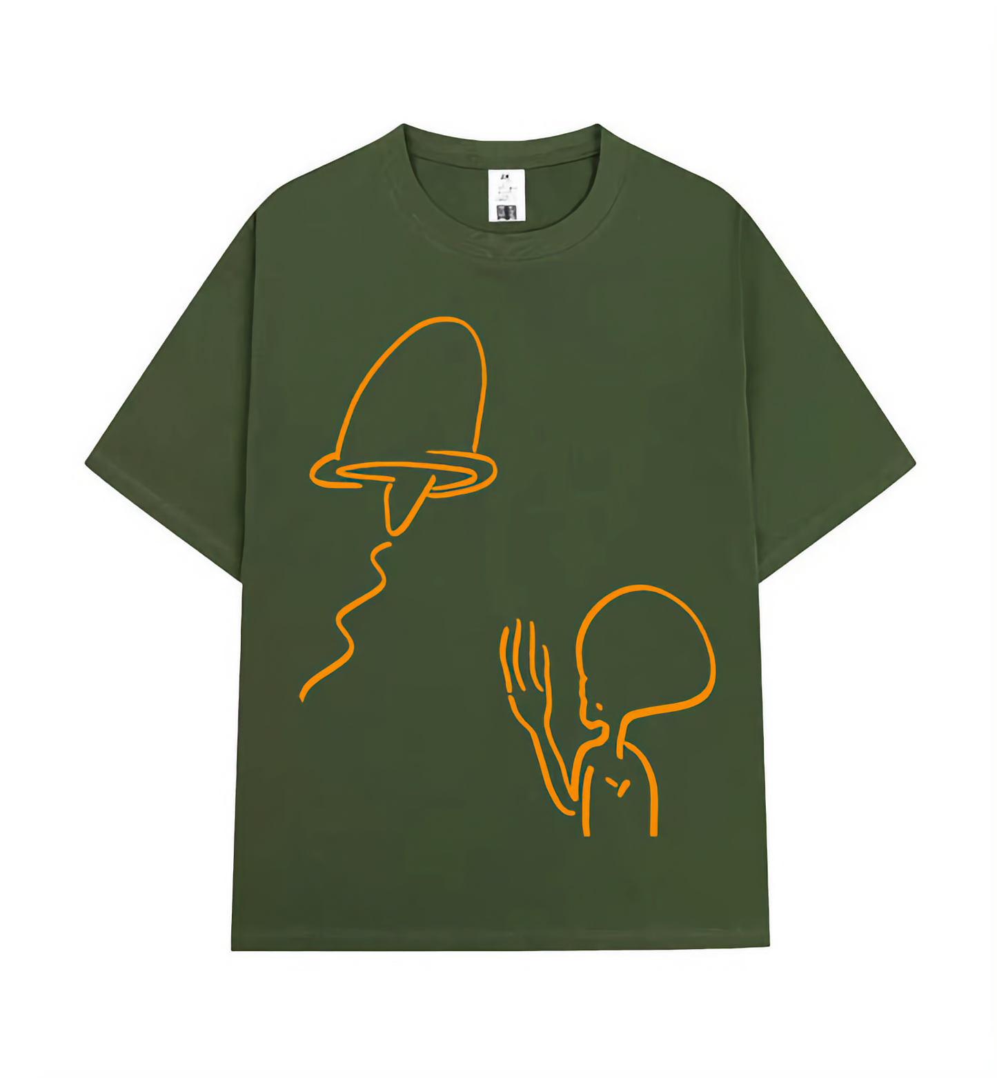 Crew Neck Tee - UFO - Green / Orange