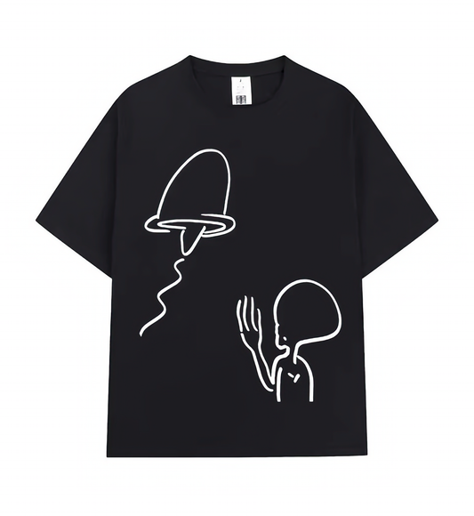 Crew Neck Tee - UFO - Black