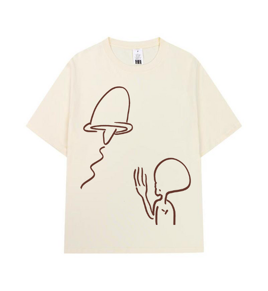 Crew Neck Tee - UFO - Beige