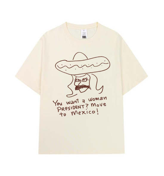 Crew Neck T-Shirt - Mexican President - Beige