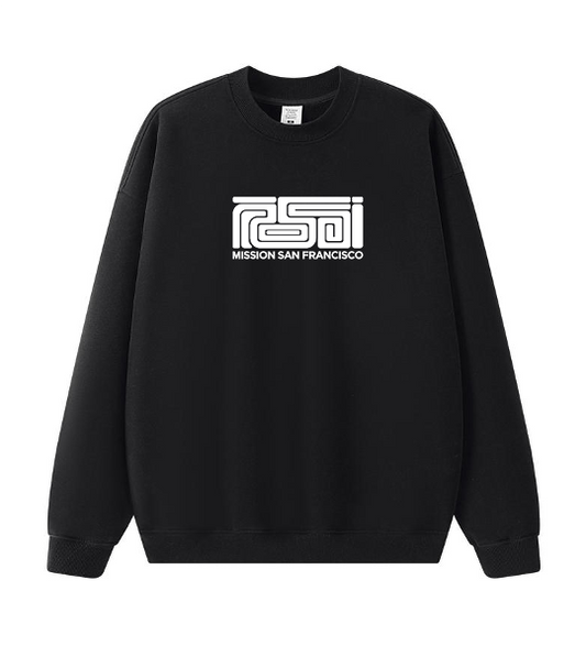 Crew Neck Pull Over - ROSSI MISSION SF MUNI & TAG - Black